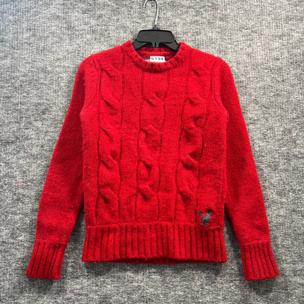 American Eagle Outfitters Red Cable Knit Crew Neck Sweater Mens Medium